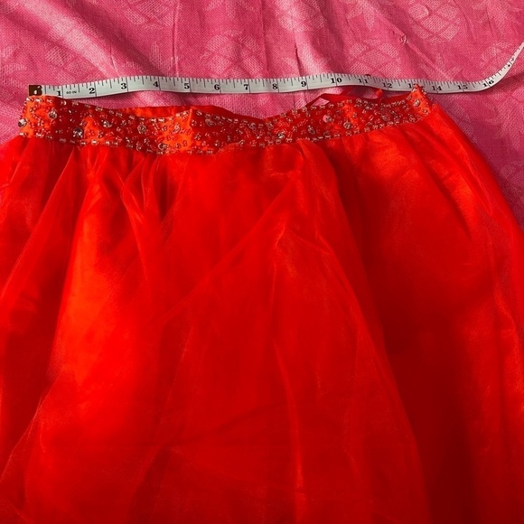 A-line High Neck Tulle Short/Mini Sequins Short Prom Dresses - Picture 12 of 14